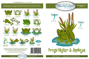 Purely Gates PG5455 Frogs Mylar & Applique Embroidery Designs CD