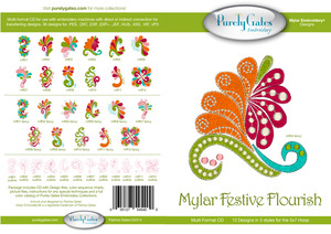 Purely Gates PG5400 Mylar Festive Flourish Embroidery Designs CD