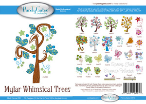 Purely Gates PG5257 Mylar Whimsical Trees Embroidery Designs CD
