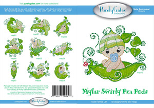 Purely Gates PG5097 Mylar Swirly Pea Pods Embroidery Designs CD