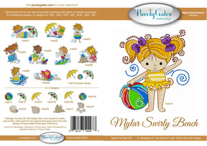 Purely Gates PG4977 Mylar Swirly Beach Embroidery Designs CD