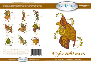 Purely Gates PG4915 Mylar Fall Leaves Embroidery Designs CD