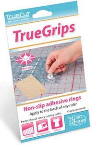 Grace 8-TG, True Grips 15 non-slip rings prevent rulers, templates from slipping on fabrics, apply to back of any ruler.
