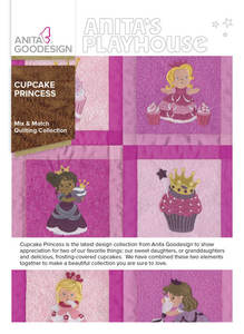 Anita Goodesign 277AGHD Cupcake Princess Mix & Match Quilting 20 Blocks Collection CD