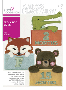 Anita Goodesign 276AGHD 16 Peek-A-Boo-Animal Signs Full Collection Embroidery CD