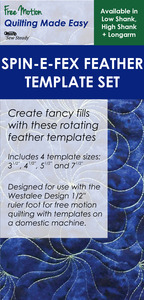 Westalee, Spin, e, fex, Feather, Template, Set, of, 4 ,Westalee WT-SFXF8X4 spin-e-fex-feather set of 4 Templates 3.5" - 7.5"