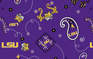 Sykel LSU-027 College Prints 100% cotton by the yard