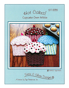 Susie C Shore Designs ST-935 Hot cakes! Cupcakes Oven Mitts Sewing Pattern