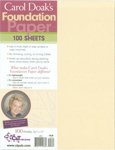 C&T Publishing 7909B Carol Doak's Foundation Paper 100 sheets