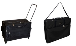 Tutto 9228MA-2XL 28" Largest Wheeled Trolley Roller Bag Black +6228EM 28" Largest Embroidery Arm Case Tote Bag Black