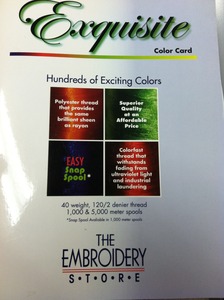 63986: Exquisite B13070 Real Thread 300 Color Card Chart 40wt Poly Embroidery