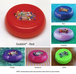 59976: Blue Feather 7104Z Grabbit Magnetic Pin Cushion Ast GB 6 Colors +50 Pins