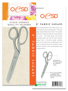 63927: OESD 728 Razor Edge 8in Bent Trimmers, Fabric Shears Scissors, Nickle Chrome Plated, German grade stainless steel