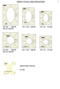 Sew Steady WT-SOSET Westalee Simple Oval Ruler Template 3-Piece Set 1x2" 2x4" 1.5x3"