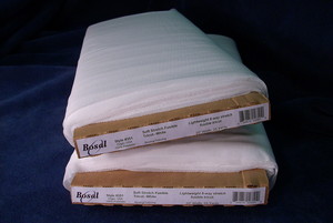 Bosal, BOS351, Soft, Fusible, 8-way, Stretch, Tricot, in White, 100 polyester, White, For Spandex, Lycra, 20"x25Yard Bolt