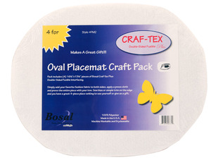 55422: Bosal Craf-Tex Placemat Craft 4 Pack 16-1/2" x 13-1/4" Oval Double-Sided Fusible Plus