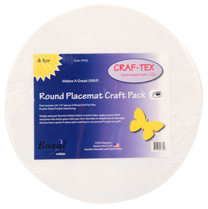 Bosal, BOSPM-3, Round, Craft, Pack, Placemat, Craf-tex 16" Round, Bosal Craf-Tex Round Placemat Craft Pack - 4 Pack, 16" Diameter