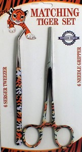 ToolTron TT00859 Tiger Design Tweezers and Scissors Set