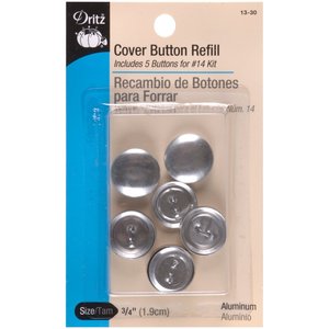 Dritz Flat Cover Button Refill Size 24 - 5/8" - 6 Ct.  for #14 Kit