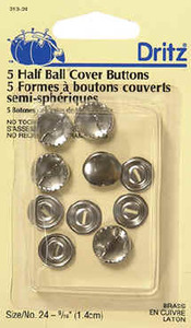Dritz 213-18 Half Ball Cover Buttons - Size 18 - 7/16" - 3 Ct. (213-18)
