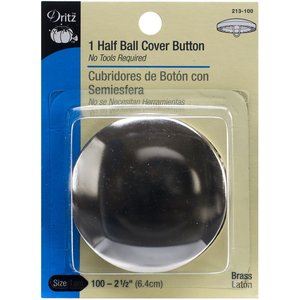 Dritz 213-100 Half Ball Cover Button - Size 100 - 2-1/2" - 1 Ct.