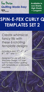 Sew, Steady, Westalee, WT-SFXSCQSET2, 7, Curly, Q, Templates, free, motion, quilting, no, long, arm