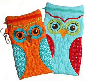 Embroidery, Garden, Large, Owl, Case