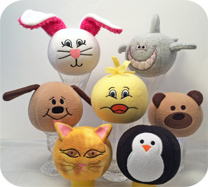 Embroidery Garden #03 Snowball Animals Embroidery Designs on CD, Bunny, Shark, Dog, Tweety Bird, Bear, Cat, Chick