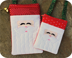 65231: Embroidery Garden #33 - Santa Purses Set Embroidery Designs on CD. This set contains 2 sizes of purses.