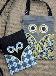Embroidery, Garden, Owl, Hipster, Purses, Set, in, the, hoop