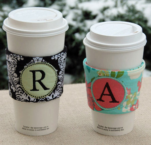 Embroidery, Garden, Monogram, Coffee, Cup, Sleeves