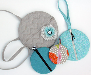 Embroidery, Garden, Chevron, Circle, Pouches, quilted