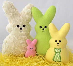 Four sizes of bunnies are included in both a girl & boy version.
