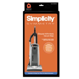 65423: Simplicity S20 Symmetry SMH-6.2 Self-Sealing Vacuum Bags HEPA Filltered, also for Maytag M700, 6 Bags per Package