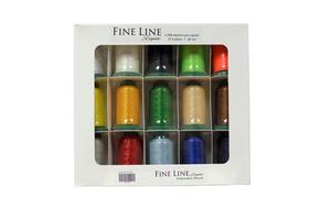 DIME Exquisite FL1500 Fine Line Embroidery Thread Kit 60wt Poly 15 Colors x 1640Yds Each for Small Lettering and Text