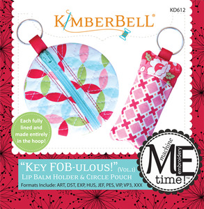 Kimberbell, KD612, Me, Time, CD, Key, Fob, ulous, Lip, Balm, Circular, Pouch