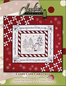 Claudias Creations CC60986 Candy Cane Christmas Embroidery Design CD at ...
