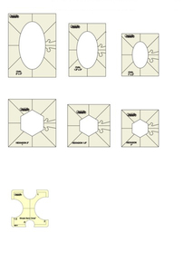 Sew Steady WT-SOSET Westalee Simple Oval Ruler Template 3-Piece Set 1x2" 2x4" 1.5x3"