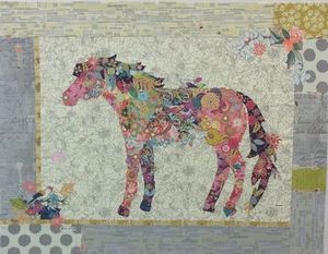 Fiberworks FWLHCON, Confetti Horse Collage Quilting Pattern by Laura Heine