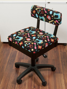 79652: Arrow H7013B Hydraulic Chair, Underseat Storage, Riley Blake Fabric