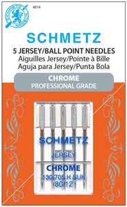 Schmetz, S-4014, Chrome, Professional, Grade, Jersey, Ball, Point, 5, pack, 130, 705, H, SUK, Size, 80, 12, strong, durable
