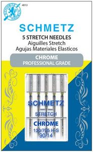 Schmetz, S-4013, Chrome, Professional, Grade, Stretch, 5, pack, 130, 705, H, S, Size, 90, 14, strong, durable
