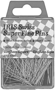 Iris 1706 Super Fine Straight Pins 1-1/2" 500 Count in Klip Klap Tin