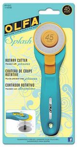 Olfa RTY-2/C, 45mm Splash Rotary Cutter Aqua, Hand Held Tool for Cutting Mats
