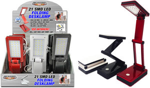 Shawshank SL702268 Ledz LED Folding Desk Lamp, USB Power Cable, Black, Red, or White