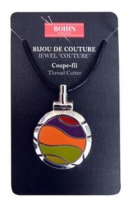 Bohin B98308 Jewel Thread Cutter Lime Orange Necklace