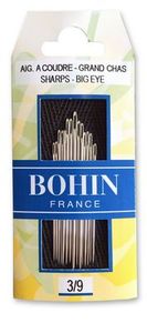 Bohin BH00269, Hand Sewing Needles Sharps - Big Eye - Assorted 3/9 15ct