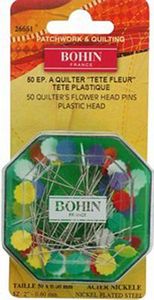 83137: Bohin 26661 Flower Head Pins 2" (50mm), 50ct, 5/box 5 Boxes of 50ea
