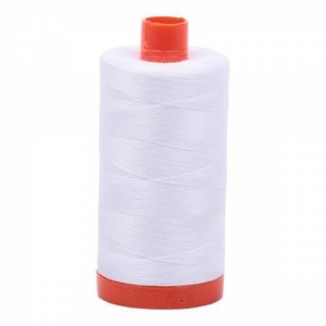 Aurifil, MK50SC6-2024, White, Cotton Mako, Long Staple, Quilting, Machine Thread, 50wt, 1422 Yard, Spool