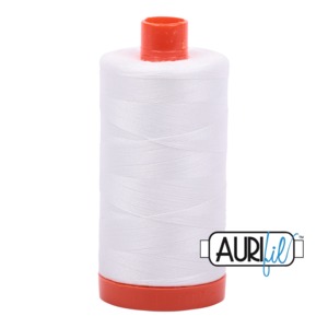 Aurifil 1050-2021, MK50SC6-2021 Natural White Cotton Mako Long Staple Quilting Machine Thread 50wt 1422 Yard Spool